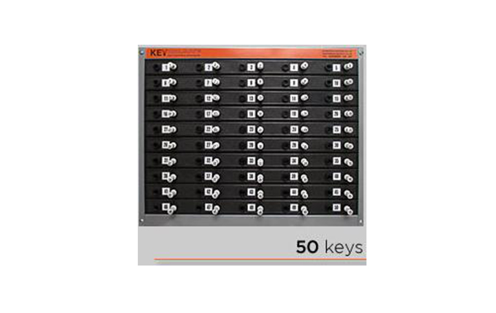 Nyckeltavla för mekanisk nyckelhantering gäller för 50 nycklar.