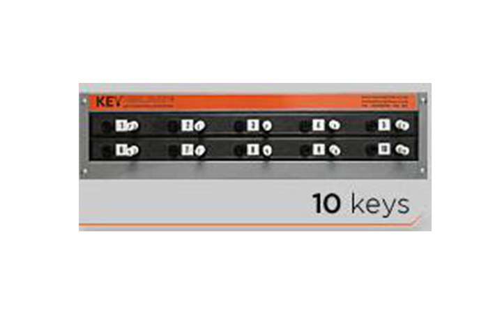 Nyckeltavla för mekanisk nyckelhantering gäller för 10 nycklar.